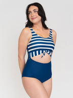 Navy Stripe Knotted One-Piece - Che Cose Belle