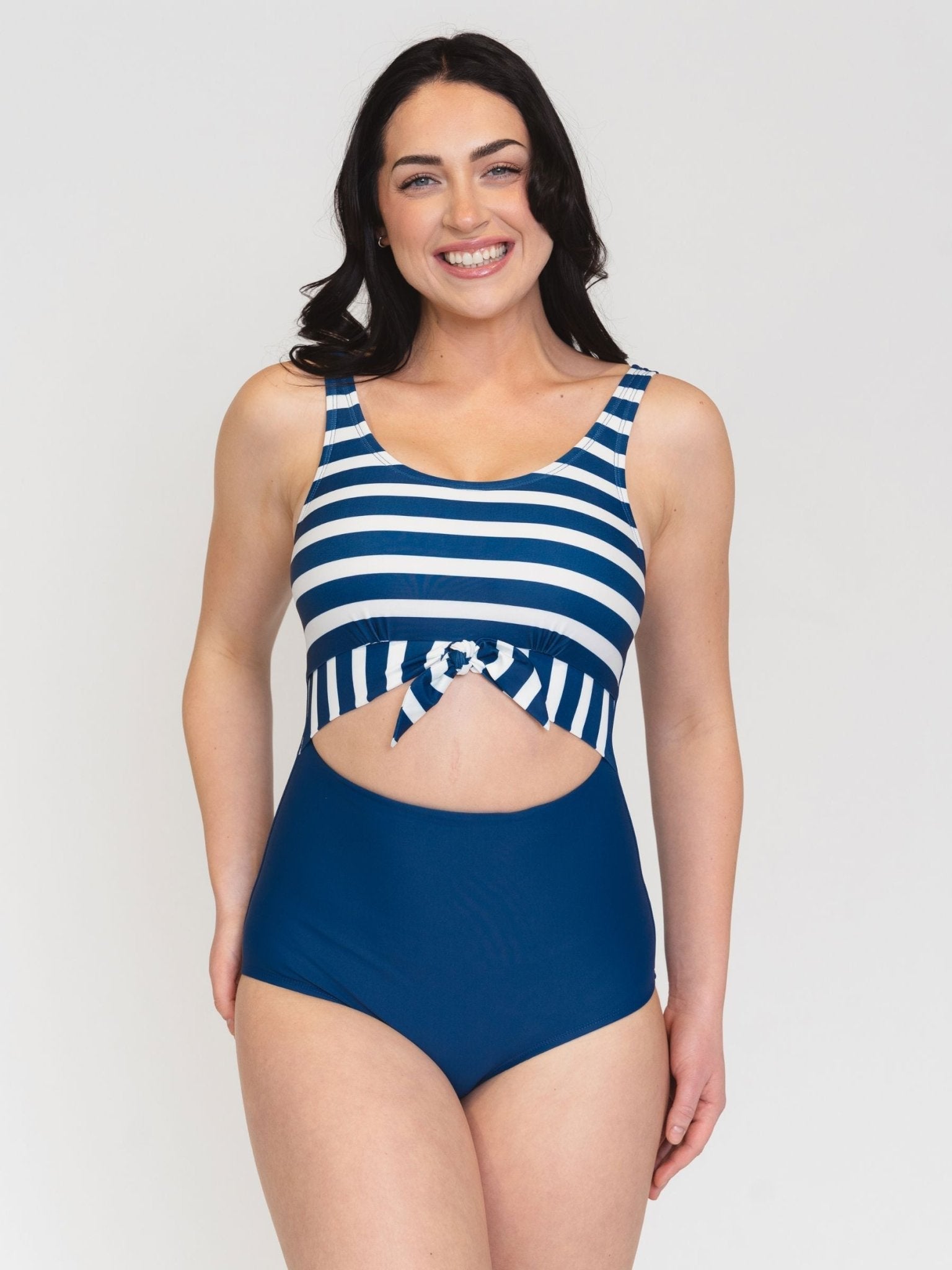 Navy Stripe Knotted One-Piece - Che Cose Belle