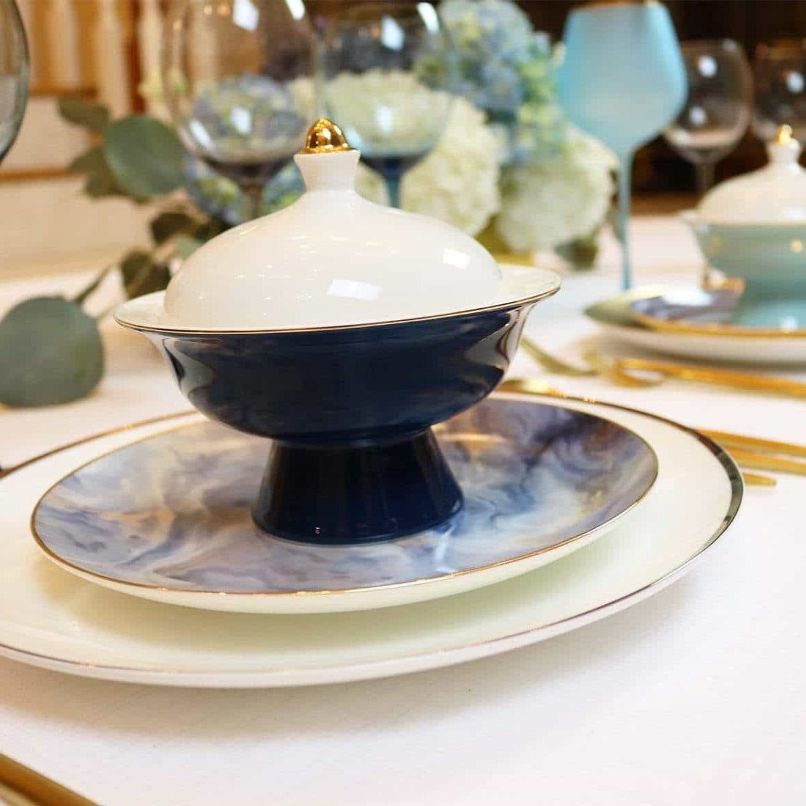 Navy Versaille Soup Bowl - Set of 4 - Che Cose Belle