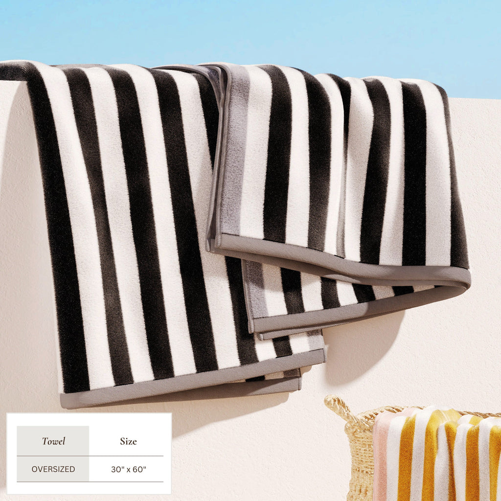 Oversized Striped Border Cabana Beach Towel - Santa Cruz