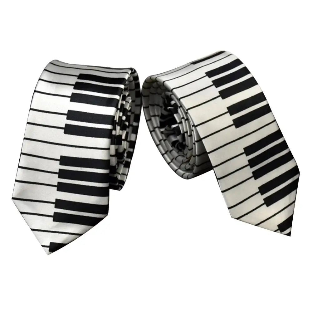Necktie Tie Accessory Men's Classic Skinny Black and White Piano Keys Slim Narrow Wedding Party Gift Music Enthusiast Gift - Che Cose Belle
