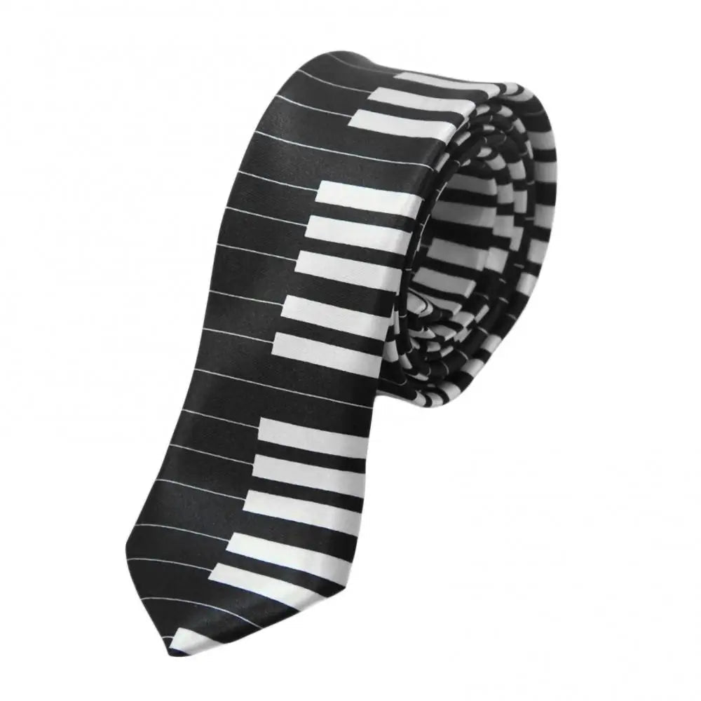 Necktie Tie Accessory Men's Classic Skinny Black and White Piano Keys Slim Narrow Wedding Party Gift Music Enthusiast Gift - Che Cose Belle