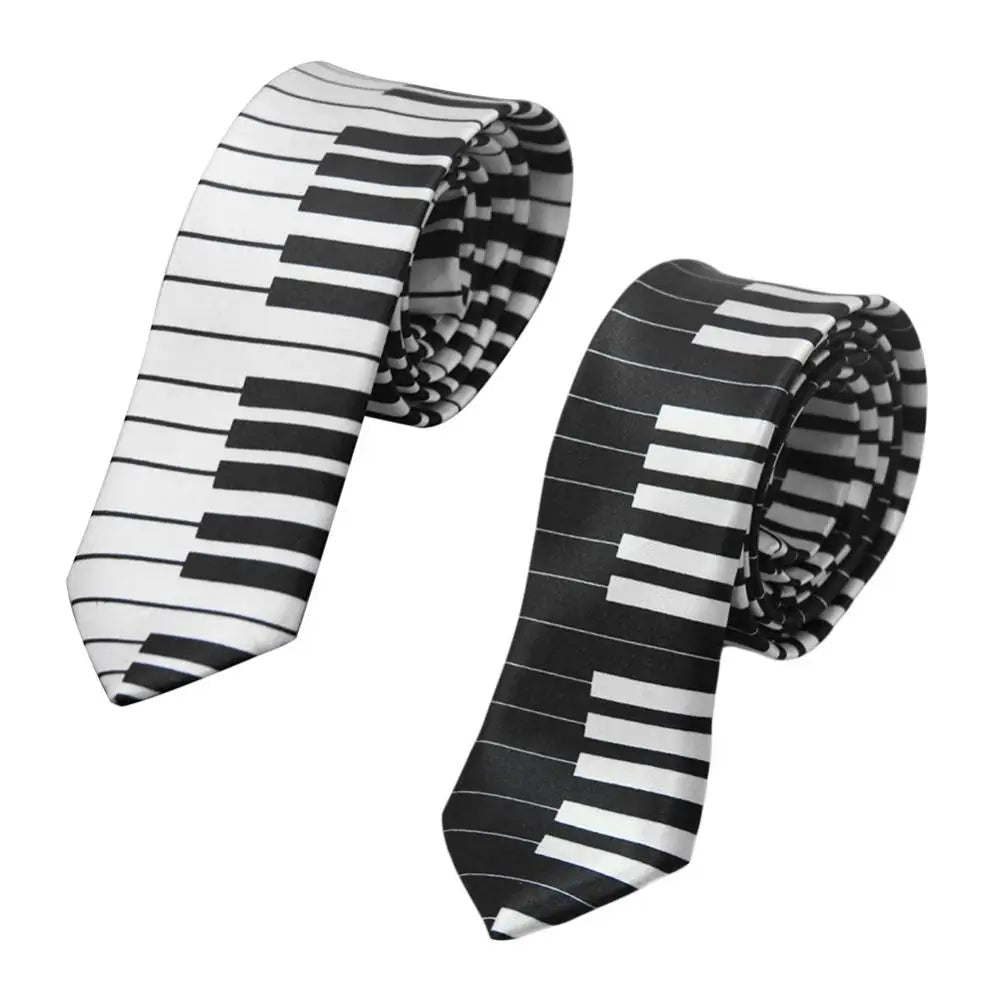 Necktie Tie Accessory Men's Classic Skinny Black and White Piano Keys Slim Narrow Wedding Party Gift Music Enthusiast Gift - Che Cose Belle