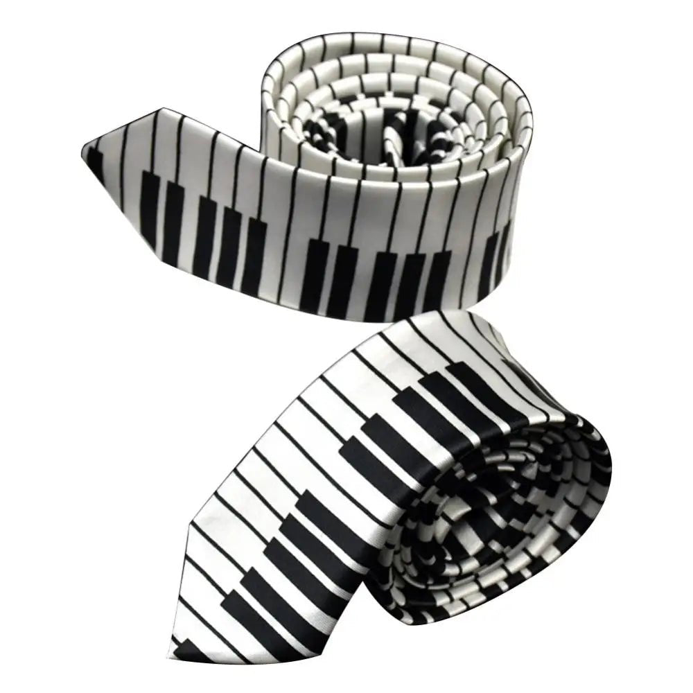 Necktie Tie Accessory Men's Classic Skinny Black and White Piano Keys Slim Narrow Wedding Party Gift Music Enthusiast Gift - Che Cose Belle