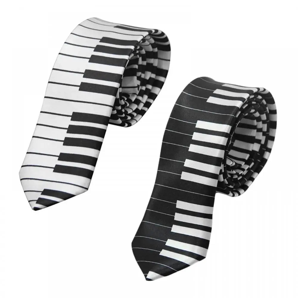 Necktie Tie Accessory Men's Classic Skinny Black and White Piano Keys Slim Narrow Wedding Party Gift Music Enthusiast Gift - Che Cose Belle