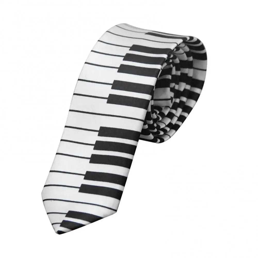 Necktie Tie Accessory Men's Classic Skinny Black and White Piano Keys Slim Narrow Wedding Party Gift Music Enthusiast Gift - Che Cose Belle