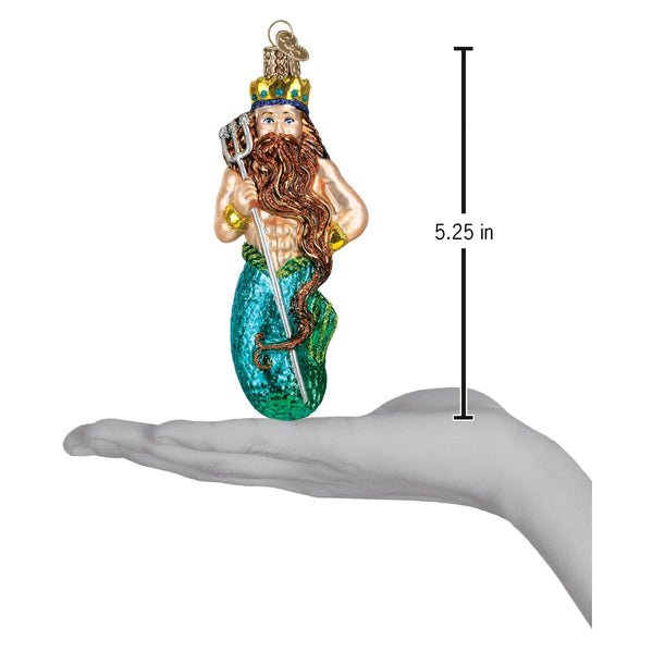 Neptune Merman Glass Ornament - Che Cose Belle