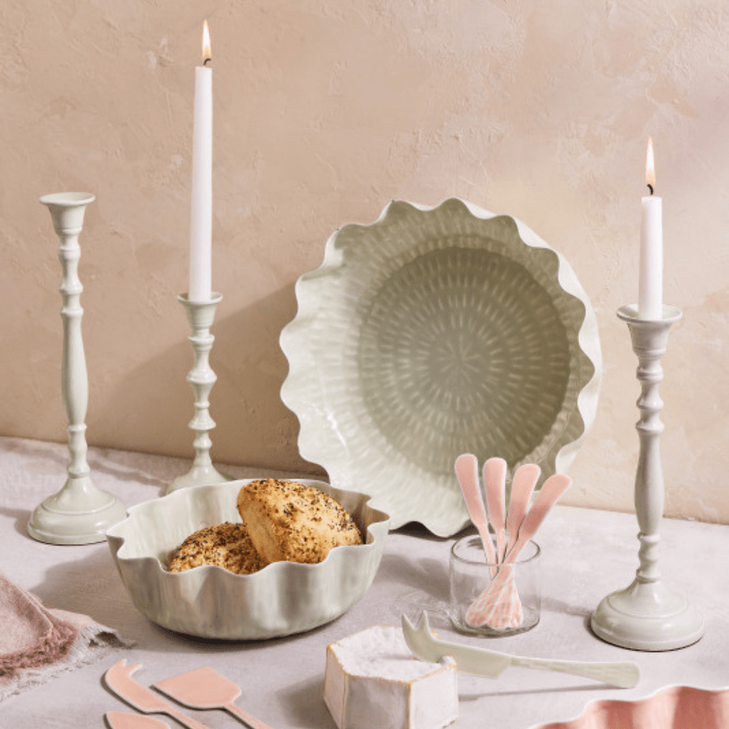 Nera Light Green Candle Holder, Large - Che Cose Belle