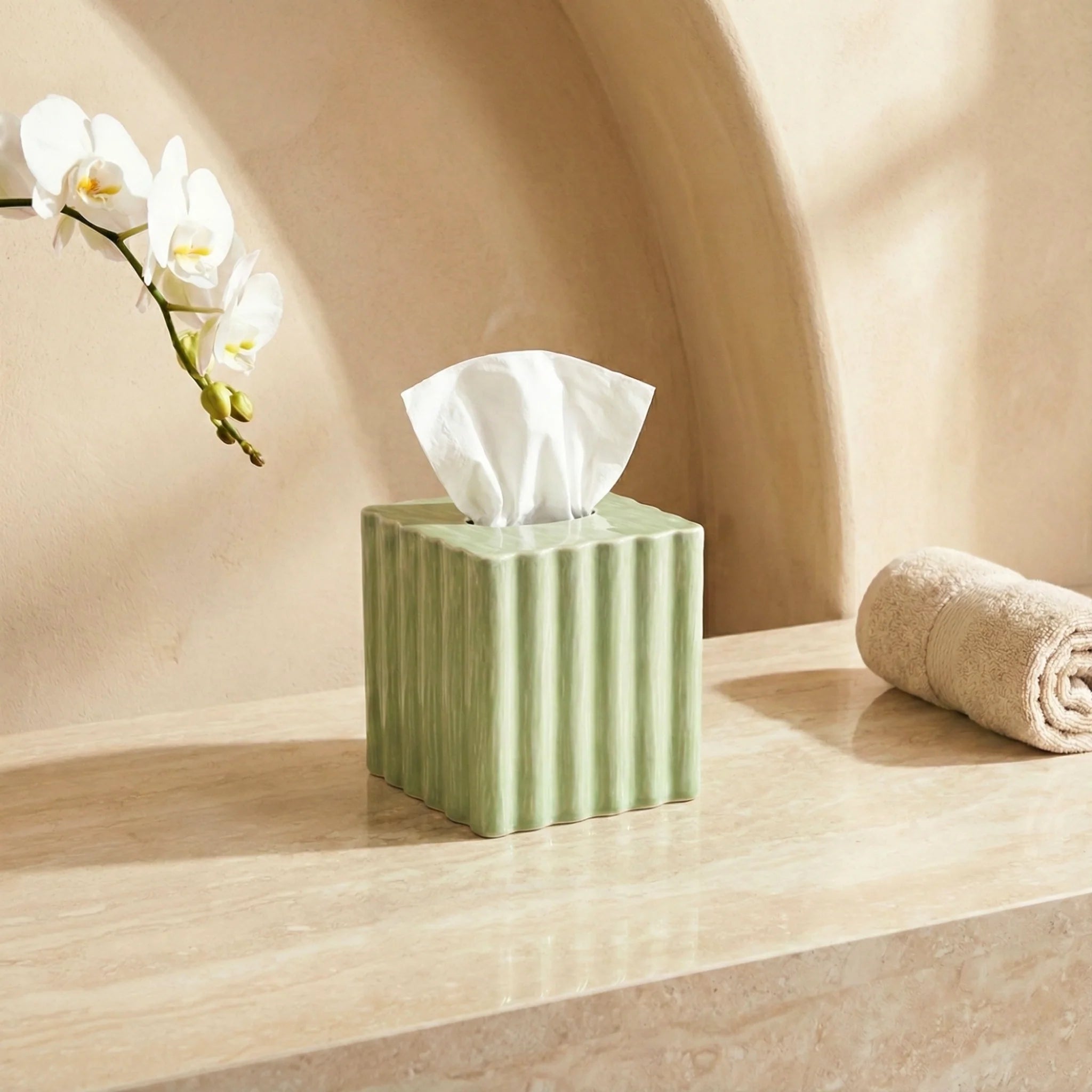 Nera Tissue Box, Light Green - Che Cose Belle