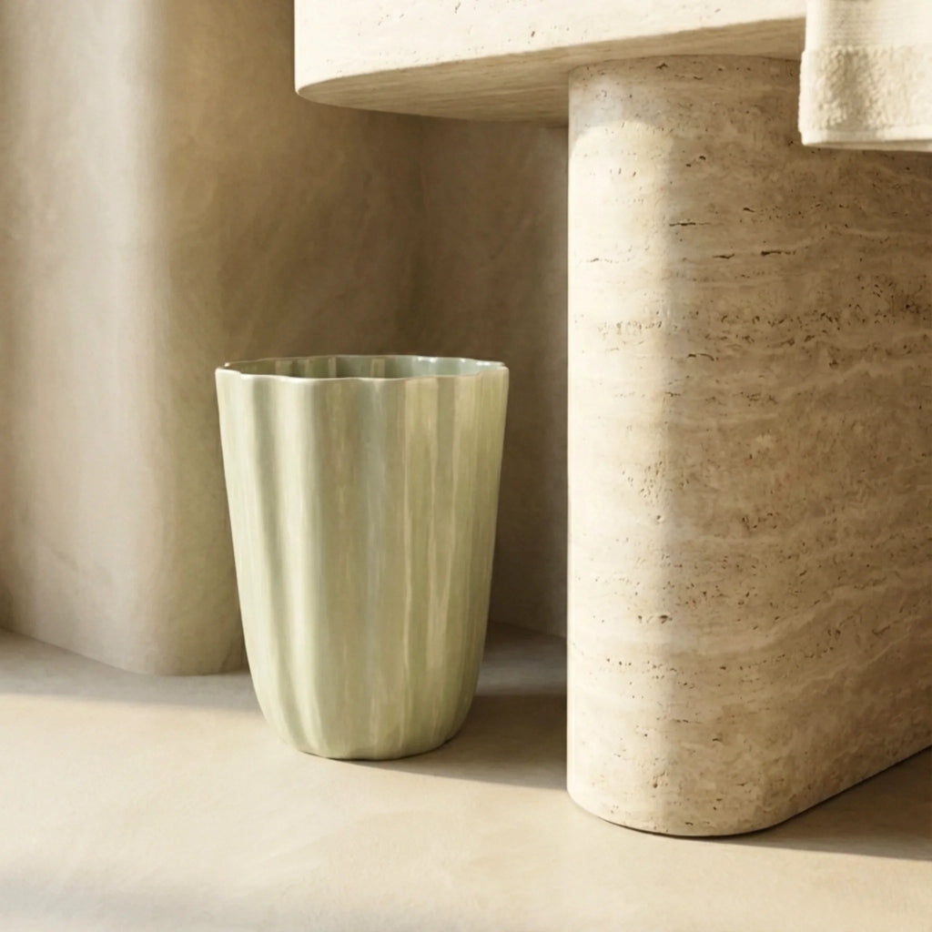 Nera Waste Basket, Light Green - Che Cose Belle