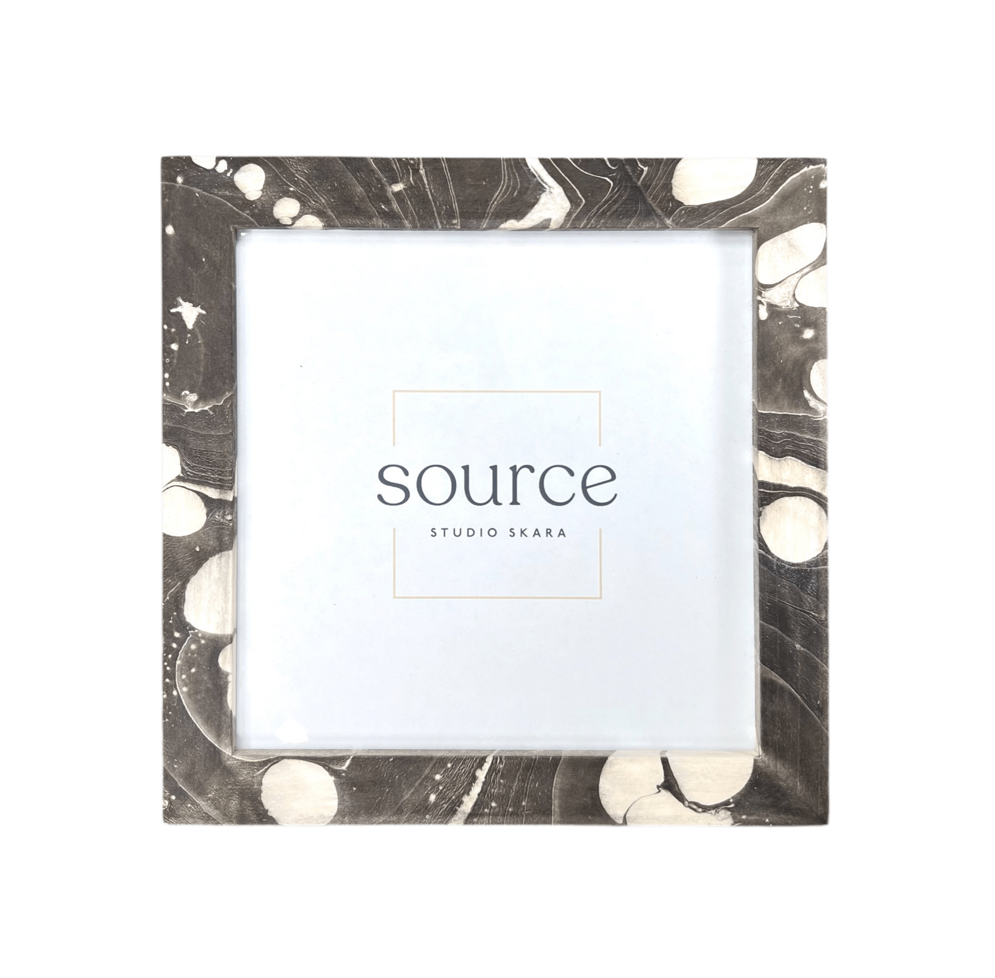 Neue Hand Marbled Wood Picture Frame - Black & White (8x8) - Che Cose Belle