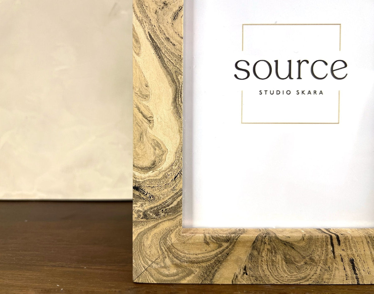 Neue Hand Marbled Wood Picture Frame - B&W & Neutrals (5x7) - Che Cose Belle