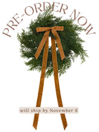 Neutral Mini Cedar Cabinet Wreaths with Ribbon - Che Cose Belle