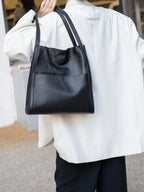New Foreign Trade Cross-Border Office Commuter Tote Bag, Genuine Leather Large Capacity Shoulder Bag, Cowhide Handbag - Che Cose Belle