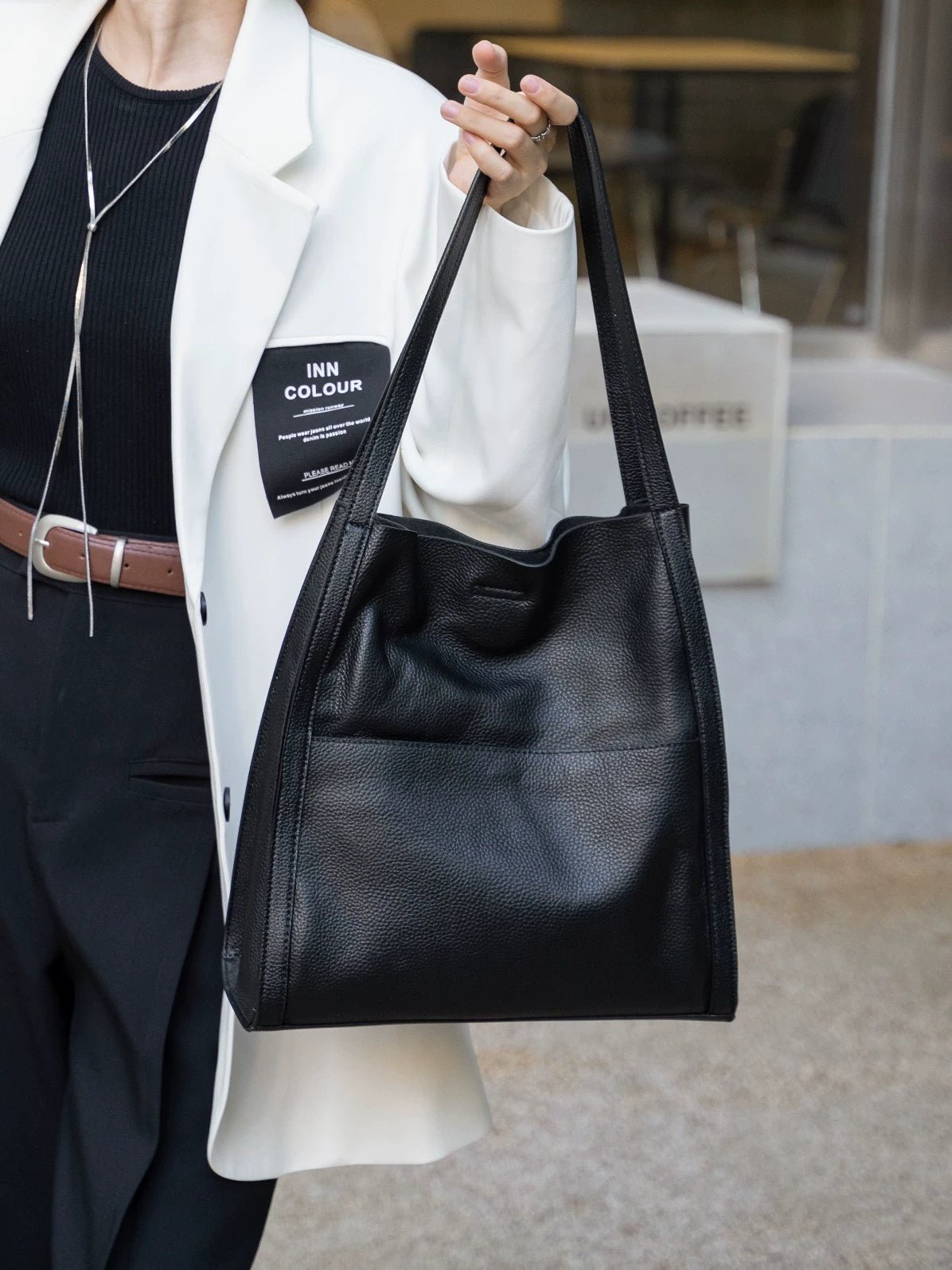 New Foreign Trade Cross-Border Office Commuter Tote Bag, Genuine Leather Large Capacity Shoulder Bag, Cowhide Handbag - Che Cose Belle