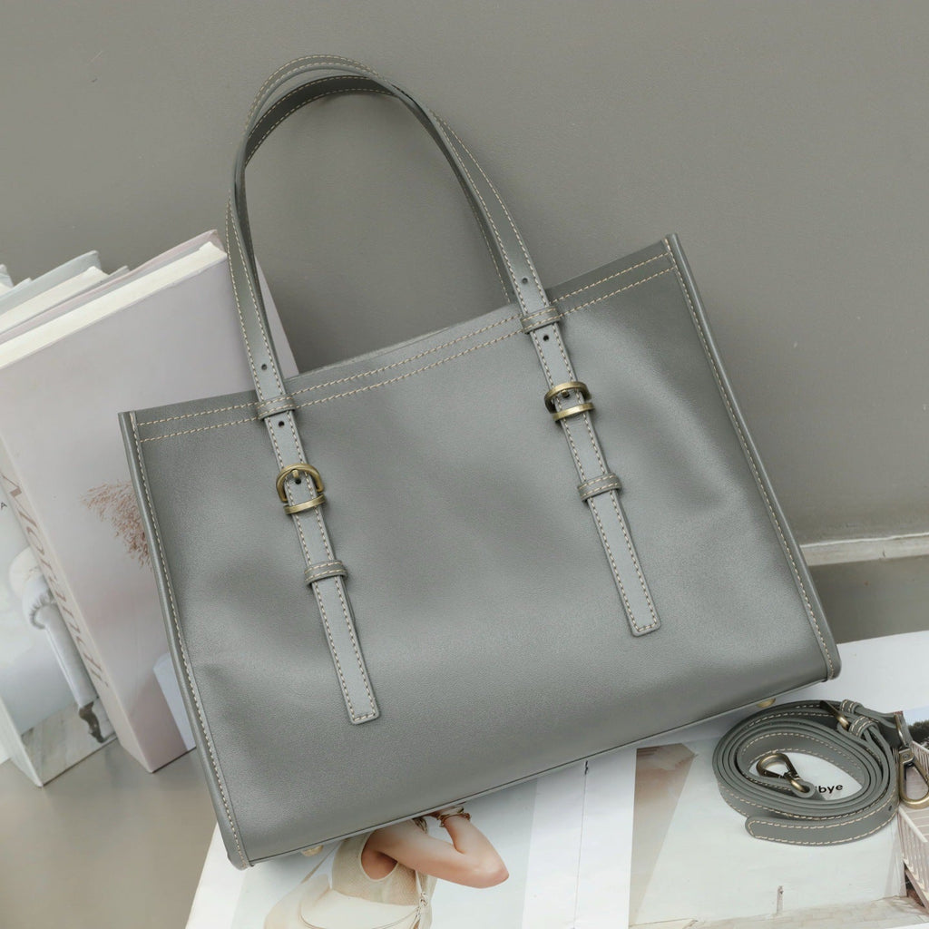 New Genuine Leather Women's Bag, Top-grain Cowhide Shopping Bag, Luxury Feel, Commuter Handbag, Single Shoulder And Crossbody Bag - Che Cose Belle