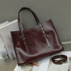 New Genuine Leather Women's Bag, Top-grain Cowhide Shopping Bag, Luxury Feel, Commuter Handbag, Single Shoulder And Crossbody Bag - Che Cose Belle
