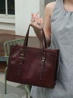 New Genuine Leather Women's Bag, Top-grain Cowhide Shopping Bag, Luxury Feel, Commuter Handbag, Single Shoulder And Crossbody Bag - Che Cose Belle