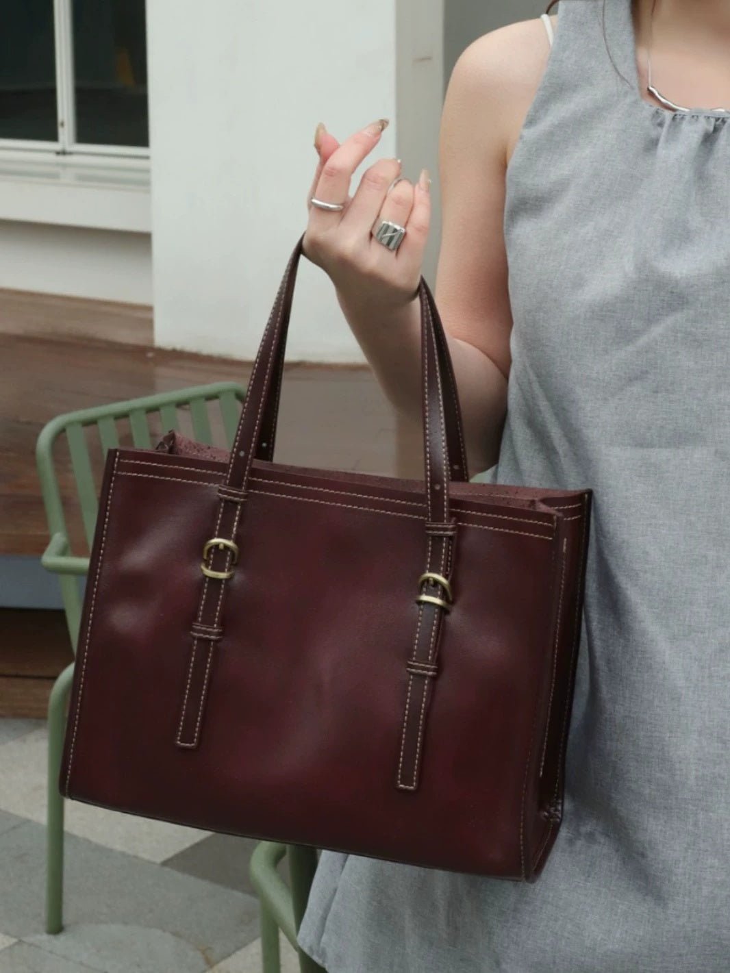 New Genuine Leather Women's Bag, Top-grain Cowhide Shopping Bag, Luxury Feel, Commuter Handbag, Single Shoulder And Crossbody Bag - Che Cose Belle