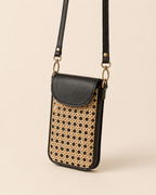 Nia Leather and Rattan Phone Sling - Che Cose Belle