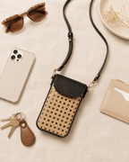 Nia Leather and Rattan Phone Sling - Che Cose Belle
