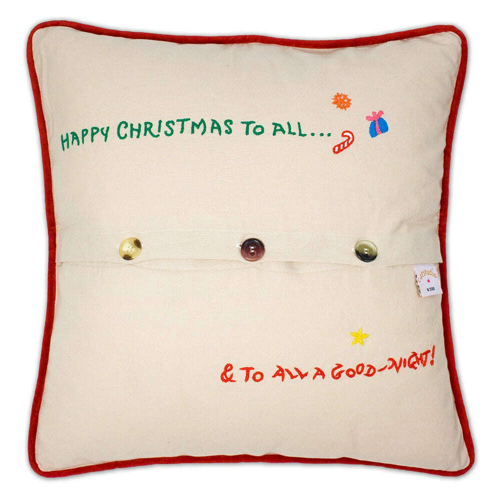 Night Before Christmas Hand-Embroidered Pillow - Che Cose Belle