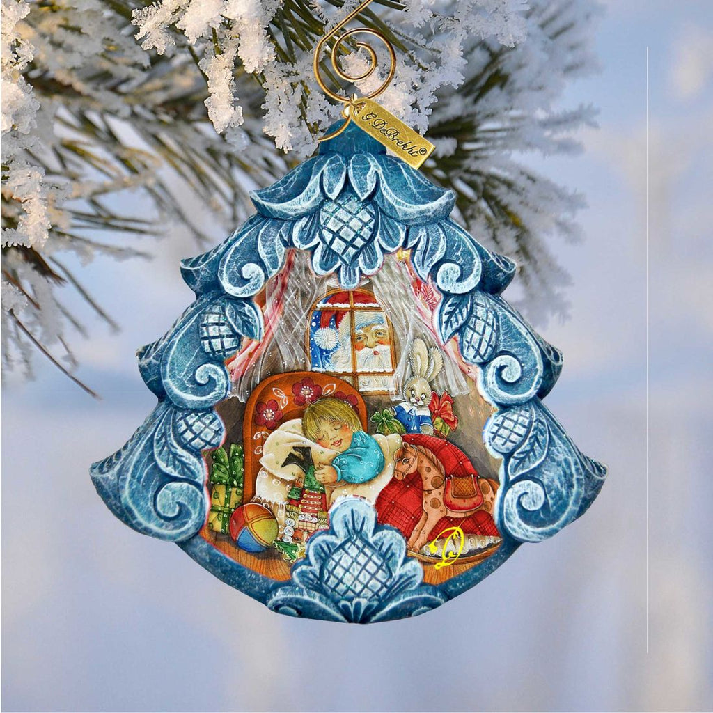 Night Before Hand-Painted Christmas Tree Sculpted Hand-Painted Christmas Ornament by G. DeBrekht - Love Family Kids Decor - 610276 - Che Cose Belle