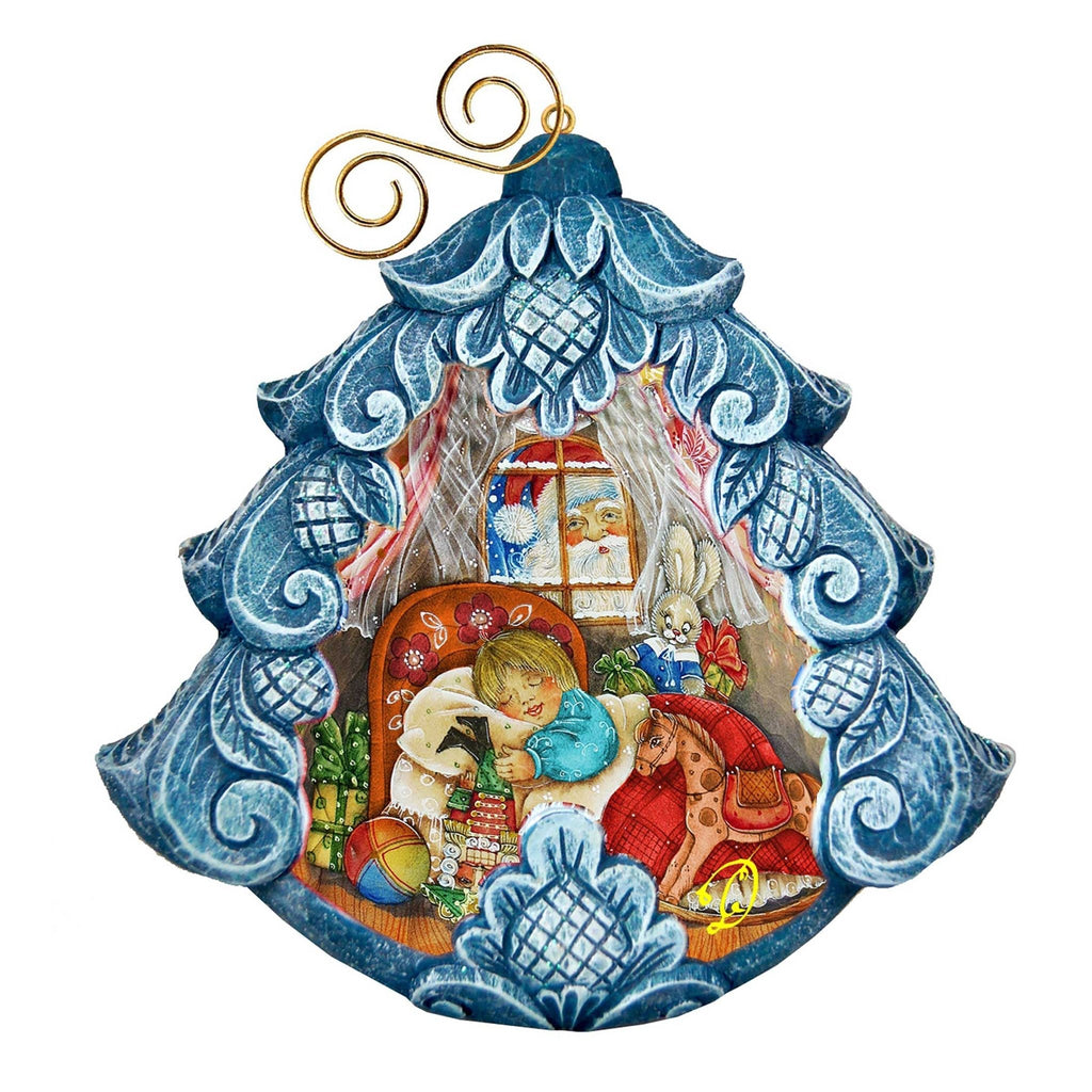 Night Before Hand-Painted Christmas Tree Sculpted Hand-Painted Christmas Ornament by G. DeBrekht - Love Family Kids Decor - 610276 - Che Cose Belle