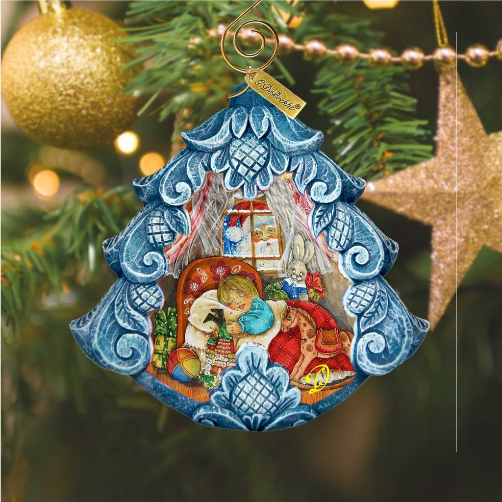 Night Before Hand-Painted Christmas Tree Sculpted Hand-Painted Christmas Ornament by G. DeBrekht - Love Family Kids Decor - 610276 - Che Cose Belle
