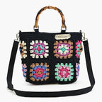 Noir Elegance Crochet Tote - Che Cose Belle