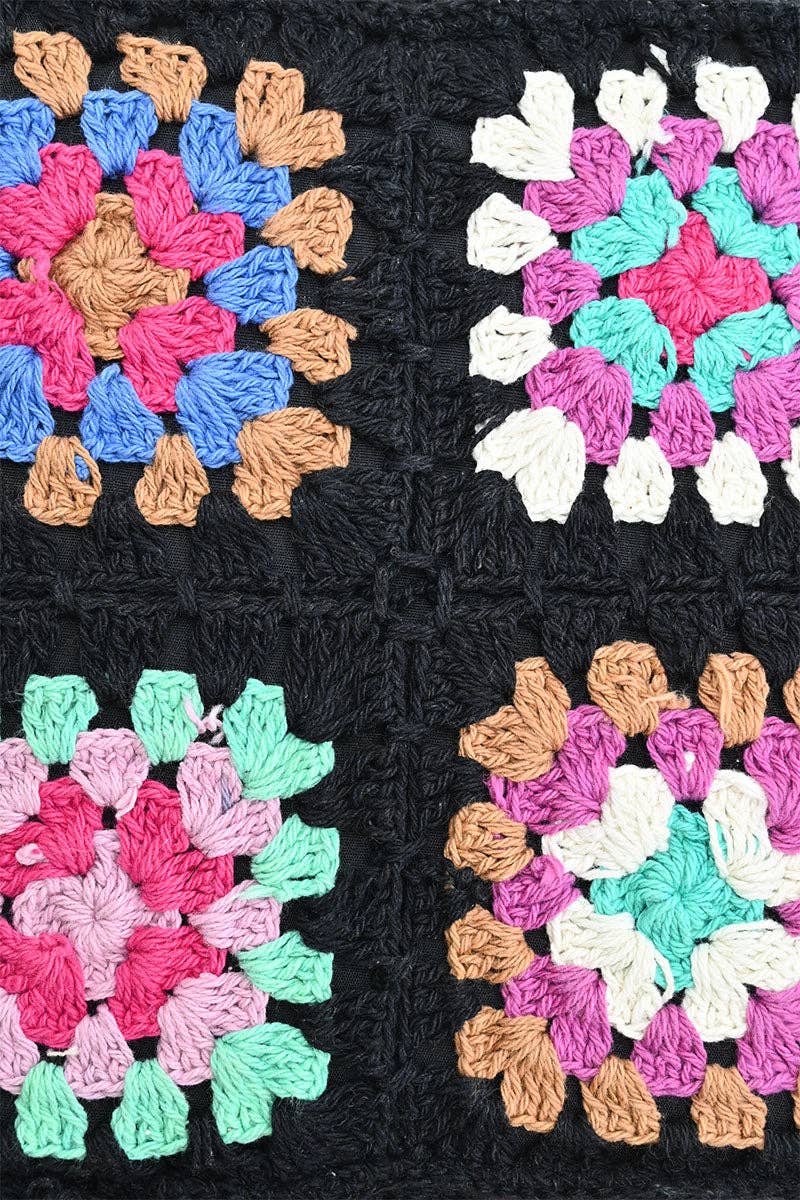 Noir Elegance Crochet Tote - Che Cose Belle