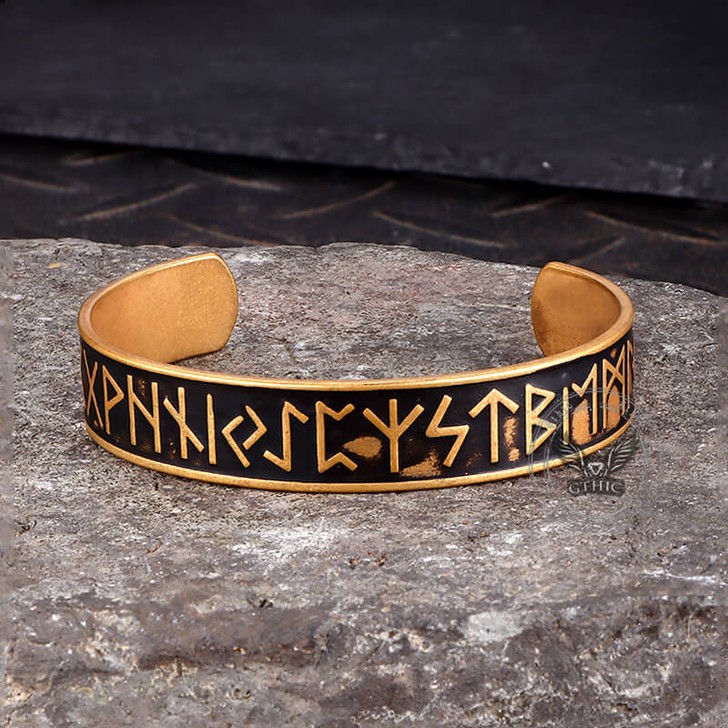Nordic Rune Stainless Steel Viking Cuff Bracelet - Che Cose Belle