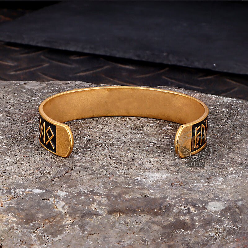 Nordic Rune Stainless Steel Viking Cuff Bracelet - Che Cose Belle
