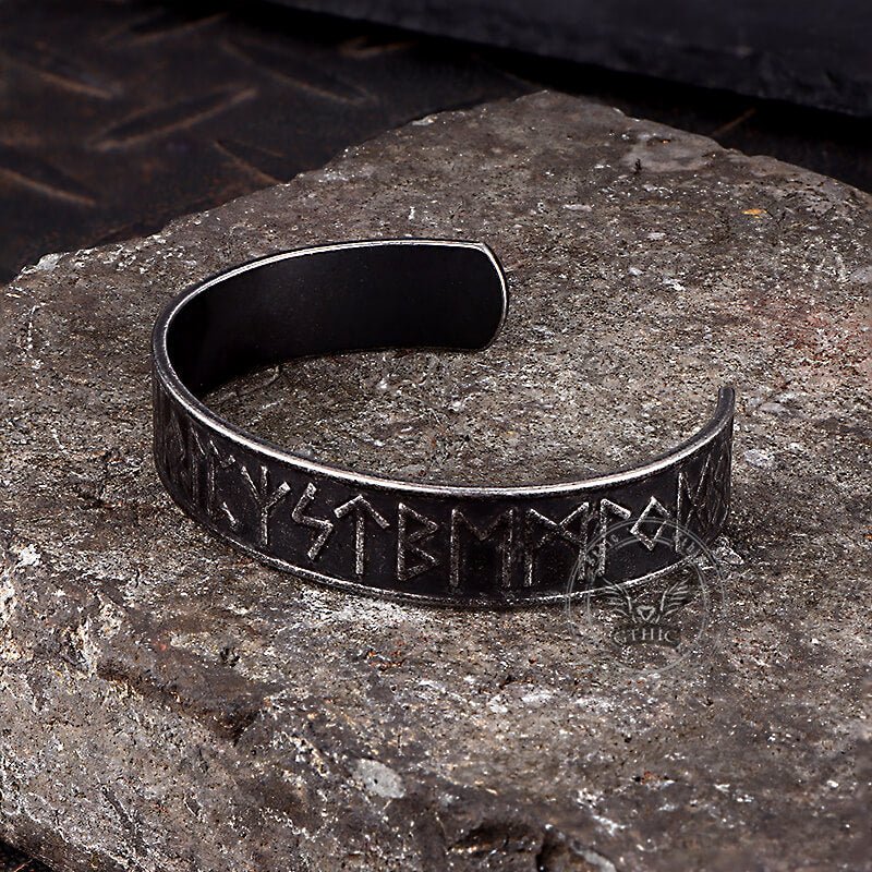 Nordic Rune Stainless Steel Viking Cuff Bracelet - Che Cose Belle