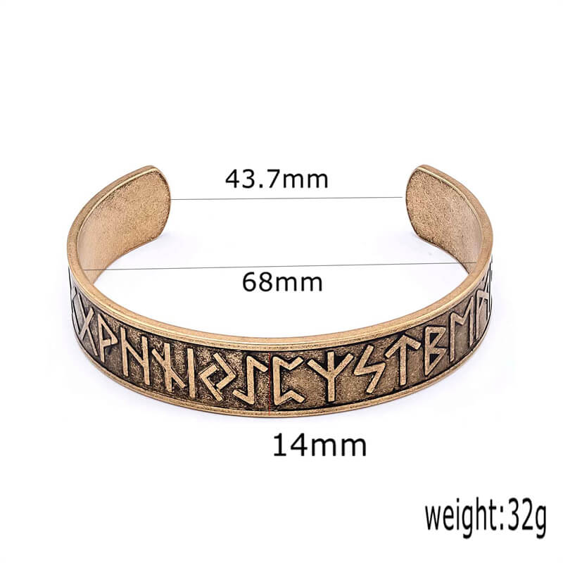 Nordic Rune Stainless Steel Viking Cuff Bracelet - Che Cose Belle