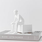 Nordic Style Seated Figure Bookends — Resin, White & Black - Che Cose Belle