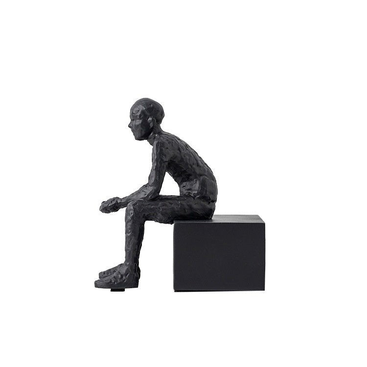 Nordic Style Seated Figure Bookends — Resin, White & Black - Che Cose Belle