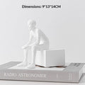 Nordic Style Seated Figure Bookends — Resin, White & Black - Che Cose Belle