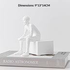 Nordic Style Seated Figure Bookends — Resin, White & Black - Che Cose Belle
