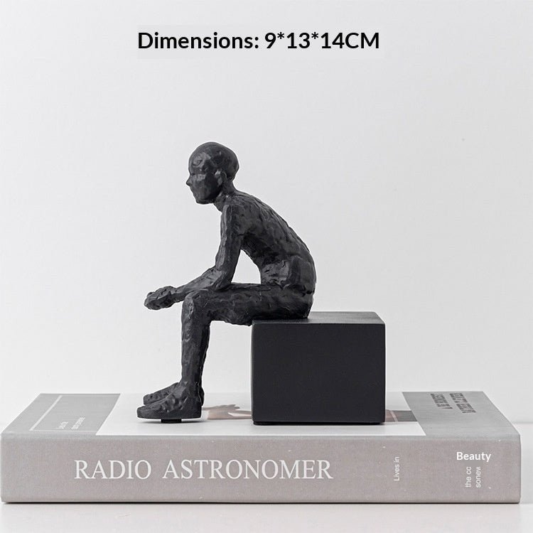 Nordic Style Seated Figure Bookends — Resin, White & Black - Che Cose Belle