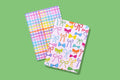 Notebook Set - Colorful Bows + Colorful Gingham - 2 Pc Set - Che Cose Belle