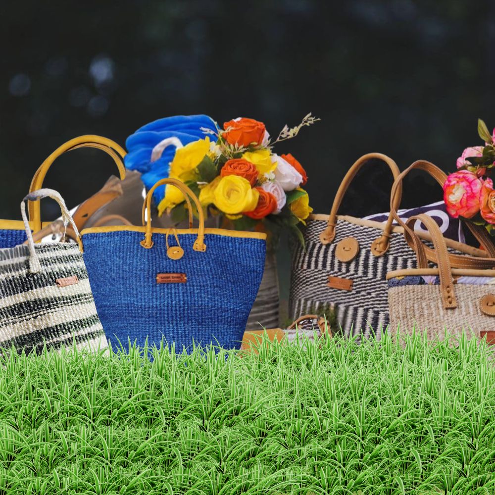 Nourishment Handmade Sisal Straw Basket Tote. - Che Cose Belle