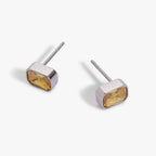 November Emerald - Cut Birthstone Stud Earrings - Che Cose Belle