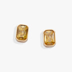 November Emerald - Cut Birthstone Stud Earrings - Che Cose Belle