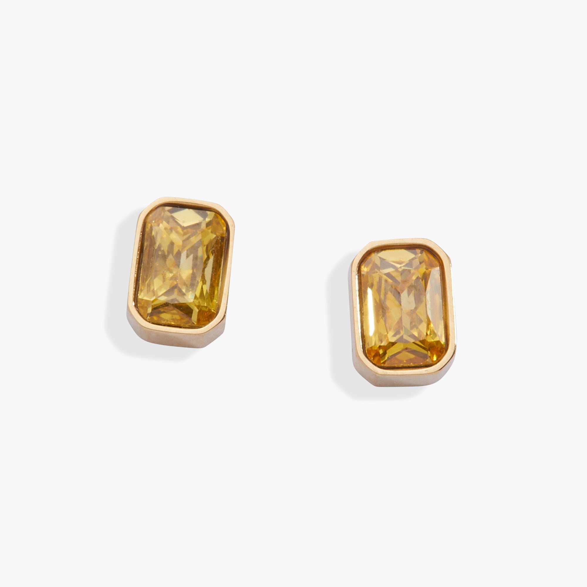 November Emerald - Cut Birthstone Stud Earrings - Che Cose Belle