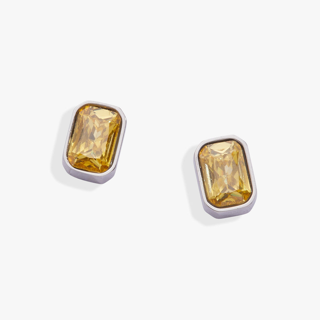 November Emerald - Cut Birthstone Stud Earrings - Che Cose Belle