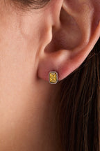 November Emerald - Cut Birthstone Stud Earrings - Che Cose Belle