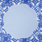 NURTURE SKY BLUE FAUX LEATHER SCALLOPED PLACEMAT (Set Of 4) - Che Cose Belle