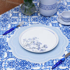 NURTURE SKY BLUE FAUX LEATHER SCALLOPED PLACEMAT (Set Of 4) - Che Cose Belle