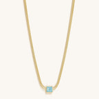 Nurture & Thrive - Aquamarine Evil Eye March Birthstone Necklace - Che Cose Belle